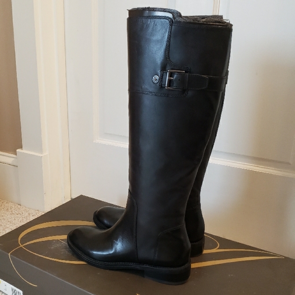 Enzo Angiolini Black Knee High Boots with Short Heels